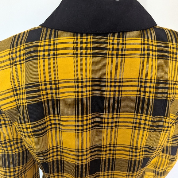 VINTAGE 90s Le Chateau Made in Canada Yellow & Black Blazer Size 7 - Picture 6 of 7